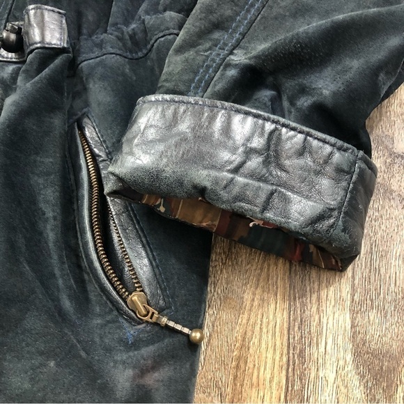 Vintage oscar leopold leather suede drawstring waist western bohemian 90s jacket - Picture 6 of 14